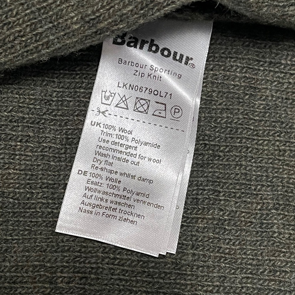NEW Barbour Jacket Women Size 18 Olive Green Sporting Wool Knit Quilted Full Zip - Picture 9 of 13